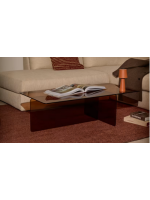 PREMIER tavolino 120x60 cm in vetro temperato marrone