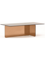 PREMIER Table basse en verre trempé transparent 120x60 cm