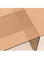 PREMIER Mesa de centro de cristal templado transparente de 120x60 cm