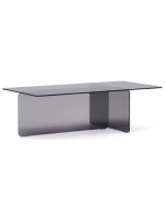 MENFIS Mesa de centro de cristal templado transparente de 120x60 cm