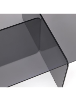 MENFIS 120x60 cm transparent tempered glass coffee table