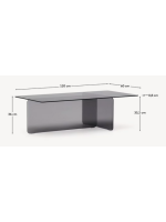 MENFIS Table basse en verre trempé transparent 120x60 cm