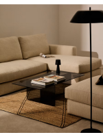 MENFIS Table basse en verre trempé transparent 120x60 cm