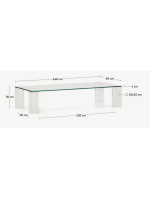 FOSSIL Table basse en verre trempé transparent 140x60 cm