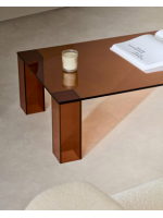 CROSSING 140x60 cm transparent tempered glass coffee table