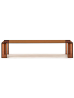 CROSSING  Table basse en verre trempé transparent 140x60 cm