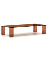 CROSSING  Table basse en verre trempé transparent 140x60 cm