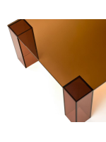 CROSSING  Table basse en verre trempé transparent 140x60 cm