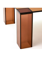 CROSSING 140x60 cm transparent tempered glass coffee table