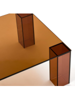 CROSSING 140x60 cm transparent tempered glass coffee table
