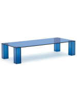 EMUL 140x60 cm blue Couchtisch aus gehärtetem Glas