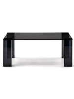 DOSSIER Table basse en verre trempé gris foncé 85x85 cm