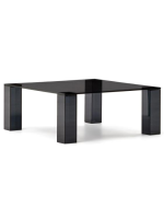 DOSSIER Mesa de centro de cristal templado gris oscuro 85X85 cm