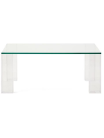 SISTO Table basse en verre trempé transparent 85x85 cm