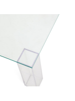 SISTO Table basse en verre trempé transparent 85x85 cm