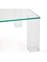 SISTO Table basse en verre trempé transparent 85x85 cm