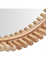 CALONS Espejo de madera maciza de teca de Ø 100 o Ø 60 cm
