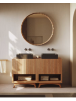 CALONS Ø 100 o Ø 60 cm in legno massello di teak specchio