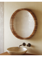 CALONS Ø 100 or Ø 60 cm solid teak wood mirror