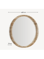 CALONS Espejo de madera maciza de teca de Ø 100 o Ø 60 cm