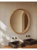 CALONS Ø 100 o Ø 60 cm in legno massello di teak specchio