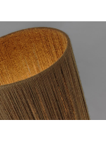 DEMETRA lampadaire en bois d'acacia massif avec finition foncée et fibre de jute naturelle