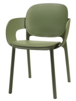 HUG chair with armrests in technopolymer color choice stackable for interior or exterior