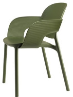 HUG Silla con reposabrazos de tecnopolímero opción de color apilable interior y exterior