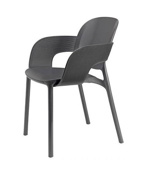 HUG sedia con braccioli scelta colore in tecnopolimero impilabile per interno o esterno casa bar ristoranti