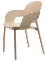 HUG chair with armrests in technopolymer color choice stackable for interior or exterior