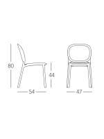 HUG technopolymer chair color choice stackable for interior or exterior