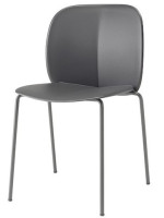 MENTHA Silla color elección en tecnopolímero y acero pintado apilable para interior o exterior