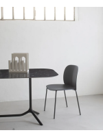 MENTHA Silla color elección en tecnopolímero y acero pintado apilable para interior o exterior