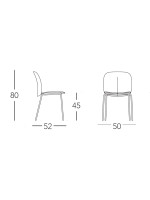 MENTHA chair color choice in technopolymer and painted steel stackable for indoor or outdoor home bar restaurants