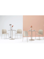 MENTHA Silla con reposabrazos color elección en tecnopolímero y acero pintado apilable para interior o exterior