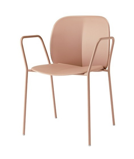 MENTHA sedia con braccioli scelta colore in tecnopolimero e acciaio verniciato impilabile per interno o esterno