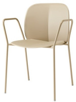 MENTHA chaise avec accoudoirs au choix en technopolymère et acier peint empilable pour intérieur ou extérieur