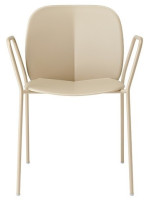 MENTHA chair with armrests color choice in technopolymer and painted steel stackable for indoor or outdoor home bar restaurants