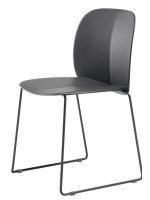 MENTHA chaise traîneau au choix en technopolymère et acier peint empilable pour intérieur ou extérieur