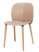 NATURAL MENTHA chair choice of color in technopolymer and legs in natural wood for indoor home bar restaurants