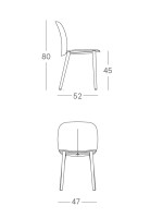 NATURAL MENTHA chair choice of color in technopolymer and legs in natural wood for indoor home bar restaurants