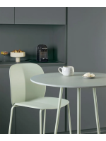MENTHA stool h75 or 65 cm choice of colour in technopolymer and painted steel stackable for indoors or outdoors