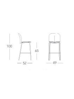 MENTHA sgabello h75 o 65 cm scelta colore in tecnopolimero e acciaio verniciato impilabile per interno o esterno