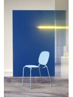SISI chair choice of color in galvanized and painted steel stackable for indoor or outdoor home bar restaurants