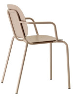 SISI Silla con reposabrazos elección de color en acero galvanizado y pintado apilable para interior o exterior