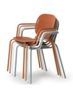 SISI BARCODE chaise avec accoudoirs choix de couleur en acier galvanisé et peint empilable pour intérieur ou extérieur