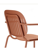 SISI BARCODE chair with armrests choice of color in galvanized and painted steel stackable for indoor or outdoor