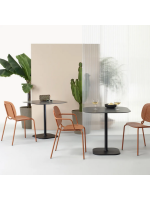 SISI BARCODE chair with armrests choice of color in galvanized and painted steel stackable for indoor or outdoor