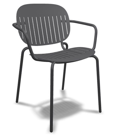 SISI BARCODE sedia con braccioli scelta colore in acciaio zincato e verniciato impilabile per interno o esterno