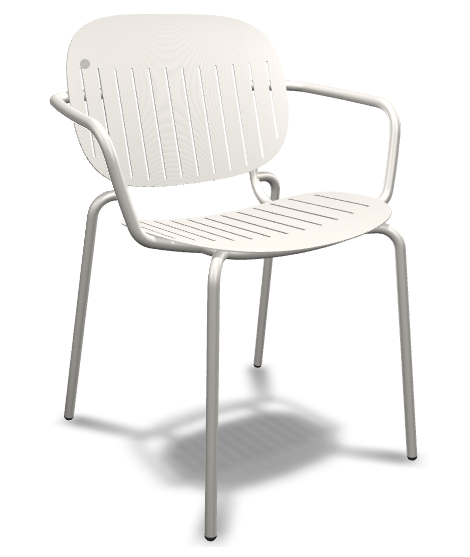 SISI BARCODE sedia con braccioli scelta colore in acciaio zincato e verniciato impilabile per interno o esterno